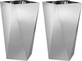 vidaXL Növénytartó 2 pcs Ezüst 40 x 40 x 75 cm Horganyzott acél
