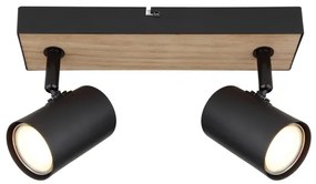 Globo 57911-2BW - Spotlámpa ROBBY 2xGU10/35W/230V fekete/barna