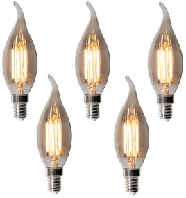 5 db-os E14 szabályozható LED izzó szett BXS35 füstös 4W 300 lm 2200K