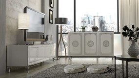 Genua Contempor komód fényes fehér 138 cm