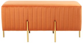 Narancssárga bársony ülőpad 89 x 45 cm DAYTON Beliani