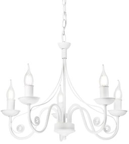 Csillár láncon DONATO 5xE14/40W/230V fehér