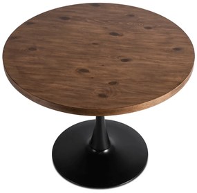 Kerek Étkezőasztal Rusztikus Tölgy/Fekete Színben. LINO 100 cm