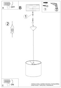 Sollux SL.1403 - Csillár zsinóron NOVA 1xE27/15W/230V átm. 30 cm fehér