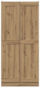 kézműves tölgy színű szerelt fa magasszekrény 82,5x30,5x185 cm