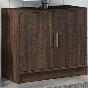 Barna tölgy színű szerelt fa mosdószekrény 63 x 29 x 55 cm