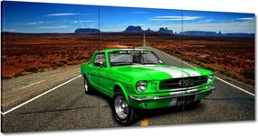 Vászonkép 180x90 Zöld Mustang a sivatagban