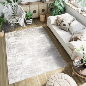 ARIA Dizájnos krémszínű szőnyeg szürke mintával Szélesség: 120 cm | Hossz: 170 cm