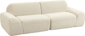 HOMCOM kanapé 3 személyes, lekerekített és keret nélküli, 244 x 95 x 70 cm, krémfehér