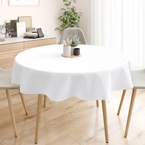 Goldea pamut asztalterítő - fehér - kör alakú Ø 130 cm
