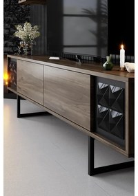 TV szekrény Black Line - Walnut, Black