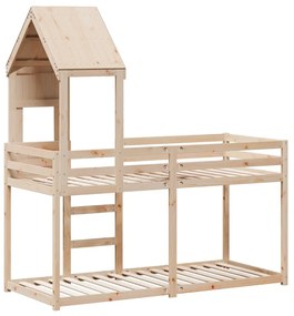 tömör fenyőfa emeletes ágy matrac nélkül 90 x 190 cm