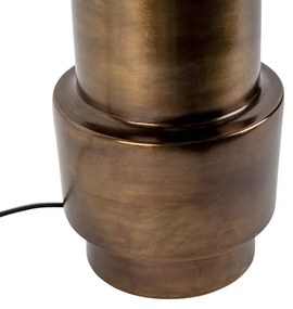 Art Deco asztali lámpa bronz bársony árnyalattal piros arannyal 40 cm - Bruut