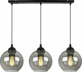 Mennyezeti Lámpa Lógó Csillár Üveg Gömbök Hármas Fekete Loft Díszléc