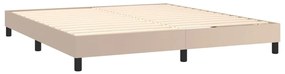 cappuccino színű műbőr rugós ágy matraccal és LED-del 180x200cm