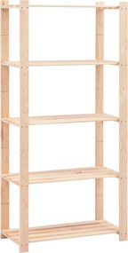 vidaXL 5-szintes tömör fenyőfa tárolóállvány 250 kg 80 x 38 x 170 cm
