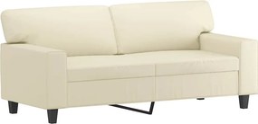 vidaXL 2 személyes krémszínű műbőr kanapé 140 cm