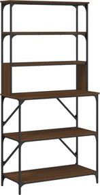 vidaXL 6 szintes barna tölgyszínű szerelt fa pékállvány 90x40x180cm