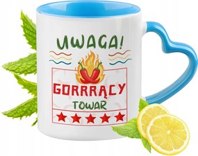 Vicces Kék Bögre Szív Alakú Füllel Ajándék