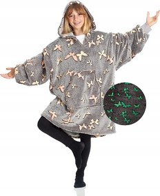 Márkás Aranyos Takaró Pléd Kapucnis Pulóver Zseb Világít A Sötétben Kn