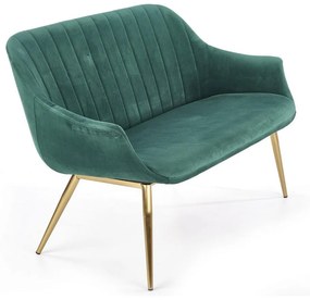 Elegance kanapé, sötétzöld/arany