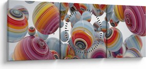 Festett gömbök képe (órával) (90x30 cm)