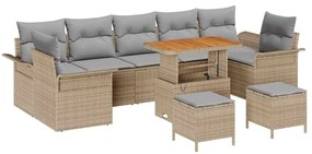 vidaXL Kerti Kanapé Szett párnával 10 pcs Beige és Világosszürke