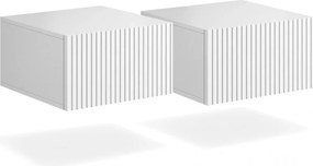 Nicole 46 cm-es függő éjjeliszekrény készlet - fehér