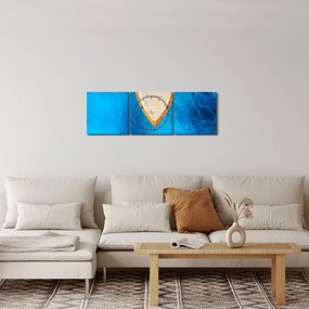 Kép - Nyári hajó (órával) (90x30 cm)