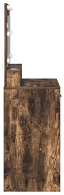 Sminkasztal LED világítással Füstölt tölgy 79x41x135 cm