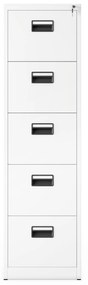 Fém irattartó szekrény, 5 fiókos SARA V5, 460 x 1630 x 620 mm, fehér