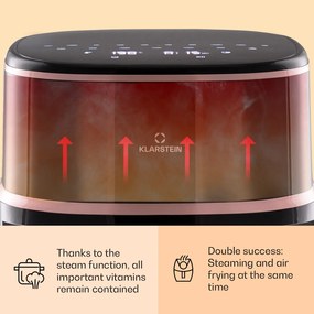 Klarstein Air Bloom, forrólevegős fritőz, 1500 W, 7,5 l, 16 program, gőzölő funkcióval