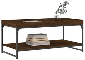 barna tölgyszínű szerelt fa dohányzóasztal 100x49x45 cm