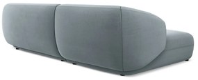 Világoskék bársony sarokkanapé (bal oldali) Moana – Makamii