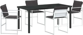 vidaXL Kert étkező szett 5 pcs Fehér Porszórt acél