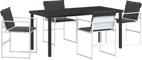 vidaXL Kert étkező szett 5 pcs Fehér Porszórt acél
