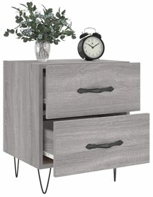 2 db szürke sonoma színű szerelt fa éjjeliszekrény 40x35x47,5cm