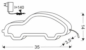 LED gyerekasztali lámpa CAR LED/11W/230V kék
