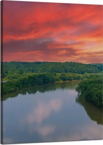 Vászonkép Rózsaszín ég Nap Folyó Természet 50x70 cm