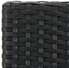 2 db fekete polyrattan kerti bárszék párnával