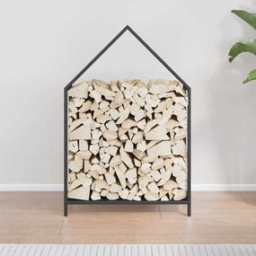 fekete hidegen hengerelt acél tűzifatároló 60x25x90 cm