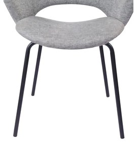 Világosszürke kárpitozott étkezőfotel szett 2 db-os Rowley – Unique Furniture