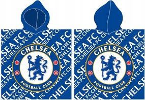 Gyerek kapucnis poncsó 60x120 Chelsea London Football Club kék