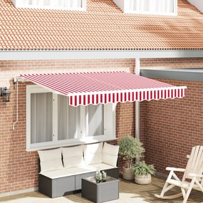 Automatikus Behúzható Napernyő Piros és fehér 350x200 cm