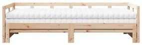 tömör fenyőfa kihúzható kanapéágy matracokkal 90 x 200 cm