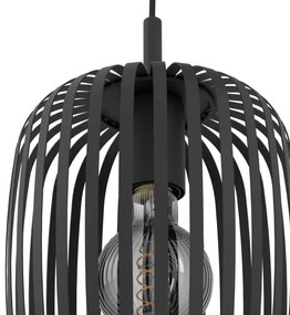 Eglo 900686 - Csillár zsinóron ROMAZZINA 3xE27/40W/230V fekete