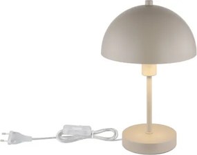 Globo 24009S Asztali lámpa, fém matt homok színű, PVC átlátszó kábel, billenőkapcsoló a kábelen, ø: 200mm, M: 310mm, kábel hossza 1500mm, 1x E14 40W 230V izzó nélkül