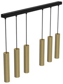 Csillár zsinóron RAITO 6xGU10/8W/230V sárgaréz