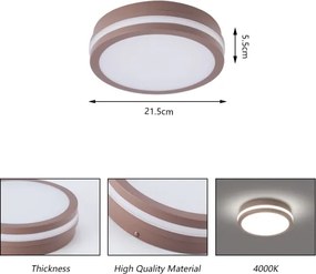 Brilagi - LED kültéri mennyezeti lámpatest BENE LED/18W/230V átm. 21,5 cm barna IP54
