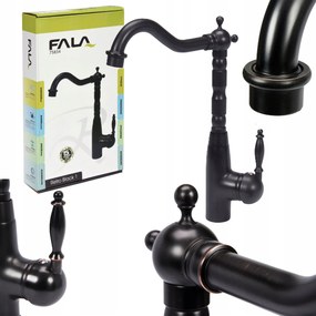 Konyhai Mosogató Csaptelep Álló Retro Fekete Sárgaréz Fala 75834